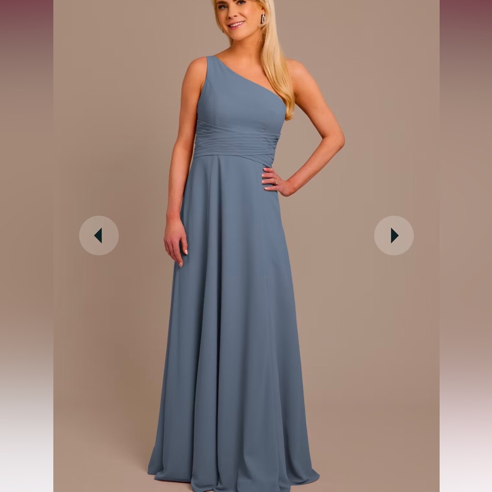 David’s bridal blue one shoulder dress